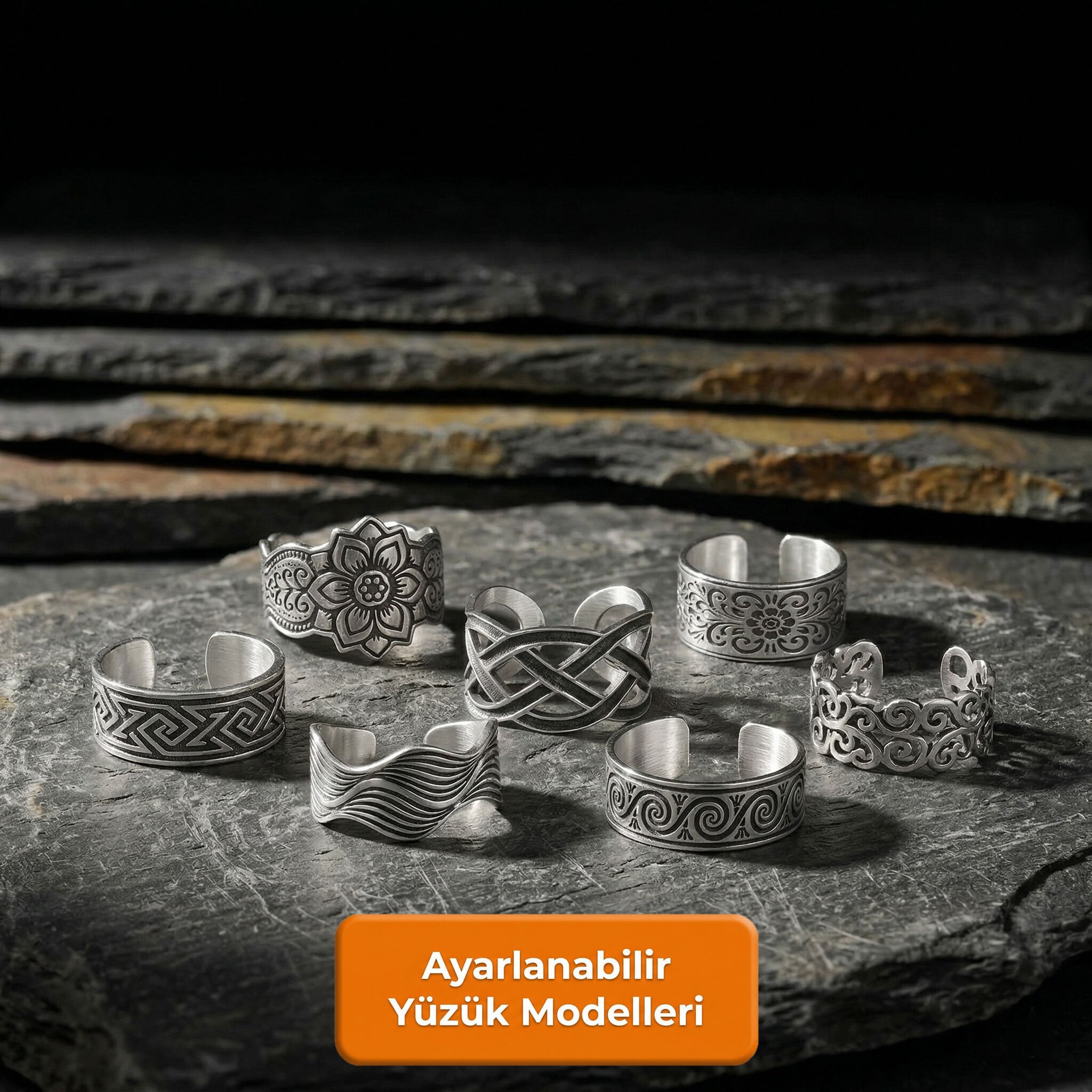Ayarlanabilir Gümüş Yüzük Modelleri