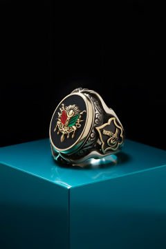 Küçük Boy Zambak Model Devlet Arması Mineli Yüzük