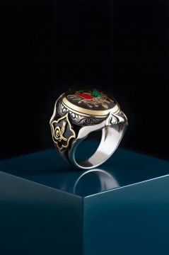 Küçük Boy Zambak Model Devlet Arması Mineli Yüzük