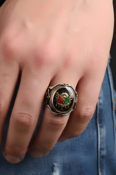 Küçük Boy Zambak Model Devlet Arması Mineli Yüzük