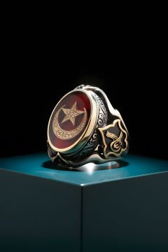 Küçük Boy Zambak Model Ay Yıldız Mineli Yüzük