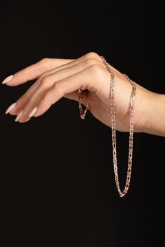 Kuşgözü Model Gümüş Zincir 3,25 mm Genişlik 60 Cm - Rose Rengi