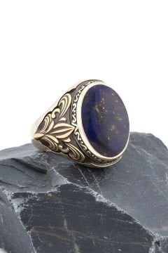 Lapis Lazuli Taşlı Gümüş Erkek Yüzük