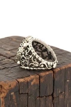 Yeşil Akik Taşlı El İşi Gümüş Yüzük