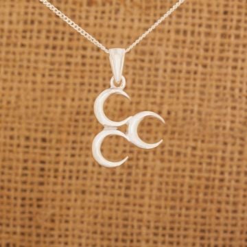 Üç Hilal Model Gümüş Kolye