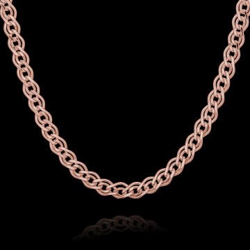 Nonna Model Gümüş Zincir 3,75 mm Genişlik 55 Cm - Rose Rengi