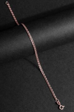 Barlı Model Gümüş 2,35mm Genişlik Bileklik 20 Cm - Rose Rengi