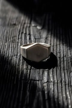 Altıgen Model Mat Gümüş Erkek Şövalye Yüzüğü