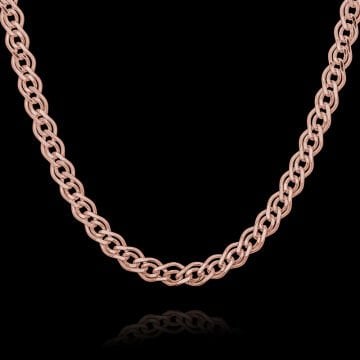 Nonna Model Gümüş Zincir 3,75 mm Genişlik 65 Cm - Rose Rengi