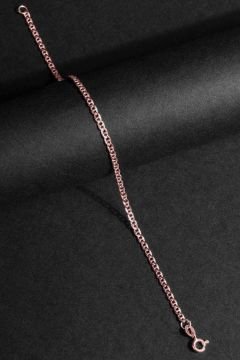 Barlı Model Gümüş 2,35mm Genişlik Bileklik 22 Cm - Rose Rengi