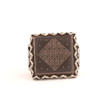 Celcelütiye Kazıma Hematit Taşlı El İşi Yüzük