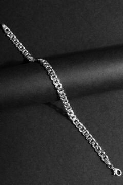 Gurmet Model Gümüş 6,10 mm Genişlik Bileklik 20 Cm - Gümüş Rengi