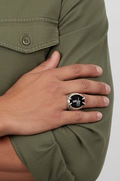 Pençe Model Oniks Taş Üzeri Tuğra Yüzük