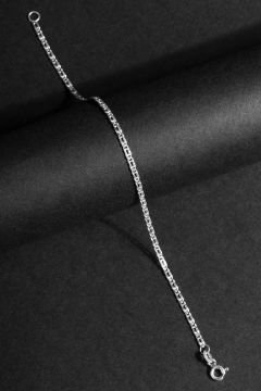 Kuşgözü Model Gümüş 2,10 mm Genişlik Bileklik 17 Cm - Gümüş Rengi