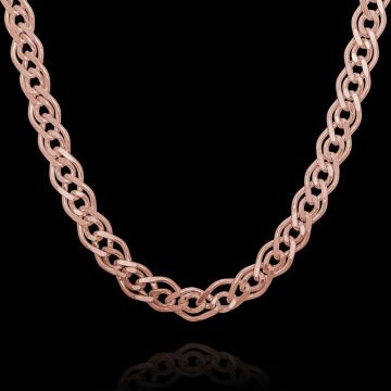 Nonna Model Gümüş Zincir 4,85 mm Genişlik 65 Cm - Rose Rengi