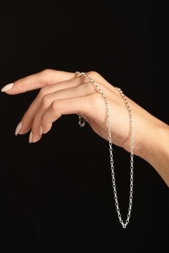 Oval Doch Model Gümüş Zincir 2,35 mm Genişlik