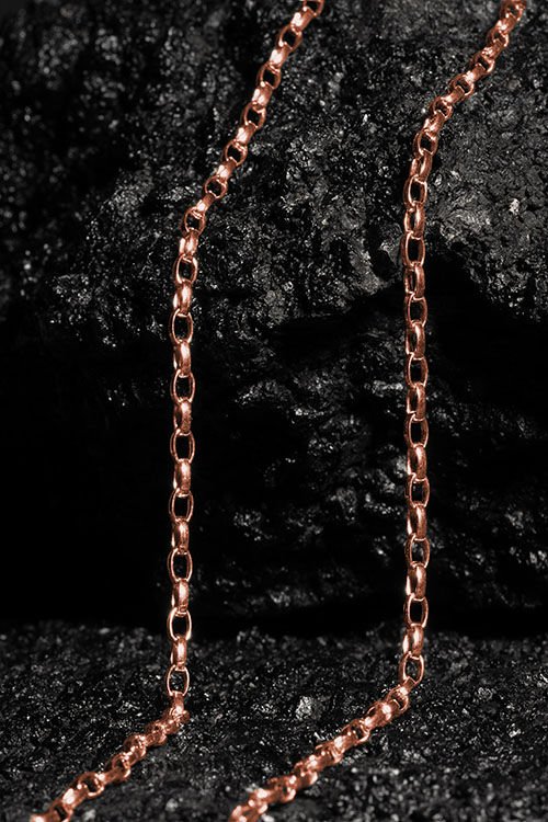 Oval Doch Model Gümüş Zincir 2,35 mm Genişlik 55 Cm - Rose Rengi