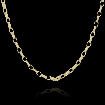 Oval Doch Model Gümüş Zincir 2,35 mm Genişlik 60 Cm - Altın Rengi