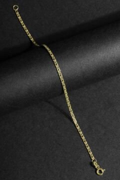 Kuşgözü Model Gümüş 2,10 mm Genişlik Bileklik 20 Cm - Altın Rengi