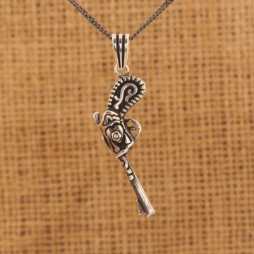 Altı Patlar Tabanca Model Gümüş Kolye