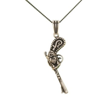 Altı Patlar Tabanca Model Gümüş Kolye