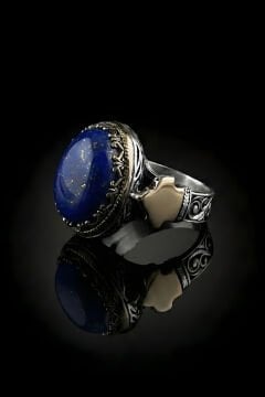 Enderun Model Lapis Lazuli Taşlı Gümüş  Erkek Yüzük