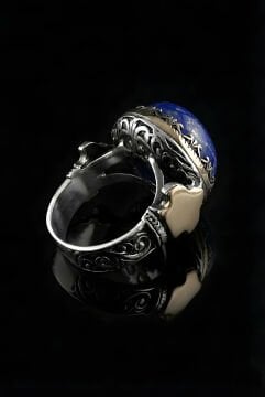 Enderun Model Lapis Lazuli Taşlı Gümüş  Erkek Yüzük