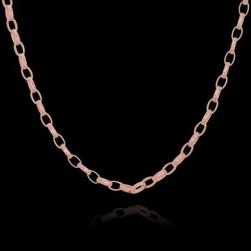 Oval Doch Model Gümüş Zincir 2,35 mm Genişlik 65 Cm - Rose Rengi