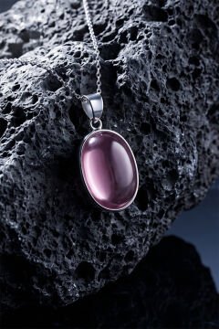 Pembe Renk Zirkon Taşlı Minimal Gümüş Kolye