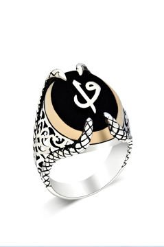 Pençe Model Oniks Taşı Üzerine Vav Elif Yüzük