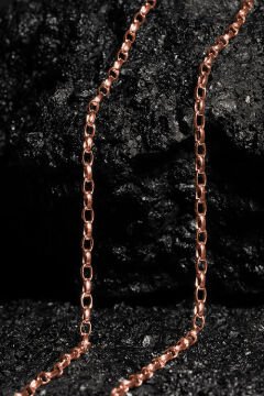 Oval Doch Model Gümüş Zincir 2,35 mm Genişlik 70 Cm - Rose Rengi