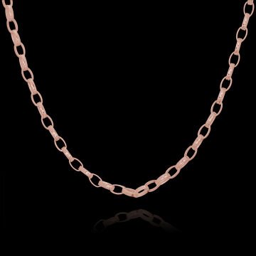 Oval Doch Model Gümüş Zincir 2,35 mm Genişlik 70 Cm - Rose Rengi