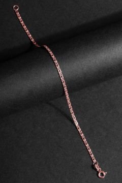 Kuşgözü Model Gümüş 2,10 mm Genişlik Bileklik 22 Cm - Rose Rengi