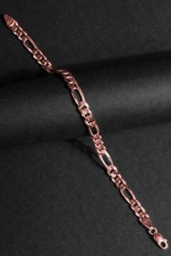 Figaro Model Gümüş 6,60 mm Genişlik Bileklik 20 Cm - Rose Rengi