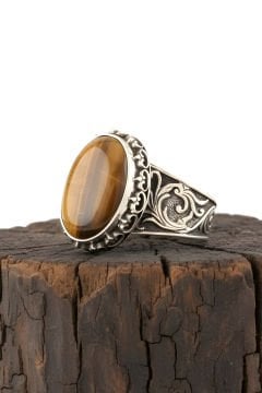 Kaplangözü Taşlı El İşi Gümüş Yüzük