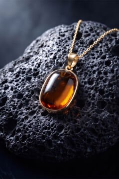 Turuncu Renk Zirkon Taşlı Minimal Gümüş Kolye Altın Rengi
