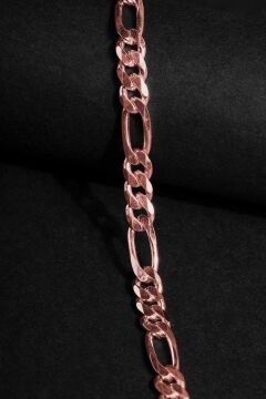 Figaro Model Gümüş 6,60 mm Genişlik Bileklik 21 Cm - Rose Rengi