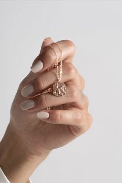 Antik Roma Figürlü Minimal Gümüş Kolye Rose Rengi