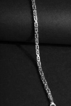 Kare Kral  Model Gümüş 2,80 mm Genişlik Bileklik 22 Cm