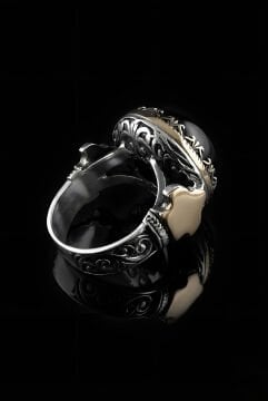 Enderun Model Oniks Taşlı Gümüş  Erkek Yüzük