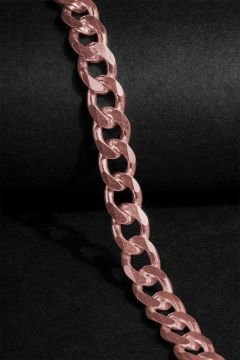 Gurmet Model Gümüş 6,60 mm Genişlik Bileklik 17 Cm - Rose Rengi