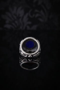 Vuslat Model Lapis Lazuli Taşlı El İşçiliği Gümüş Erkek Yüzük