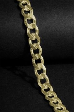 Gurmet Model Gümüş 6,60 mm Genişlik Bileklik 19 Cm - Altın Rengi