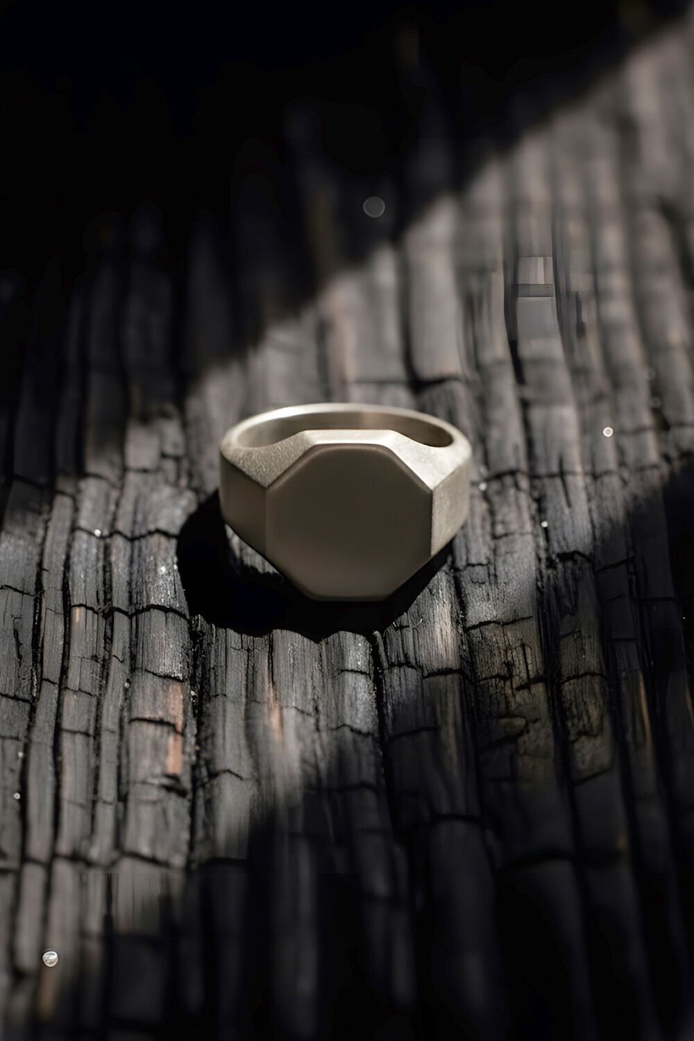 Sekizgen Model Mat Gümüş Erkek Şövalye Yüzüğü