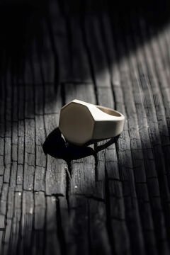 Sekizgen Model Mat Gümüş Erkek Şövalye Yüzüğü