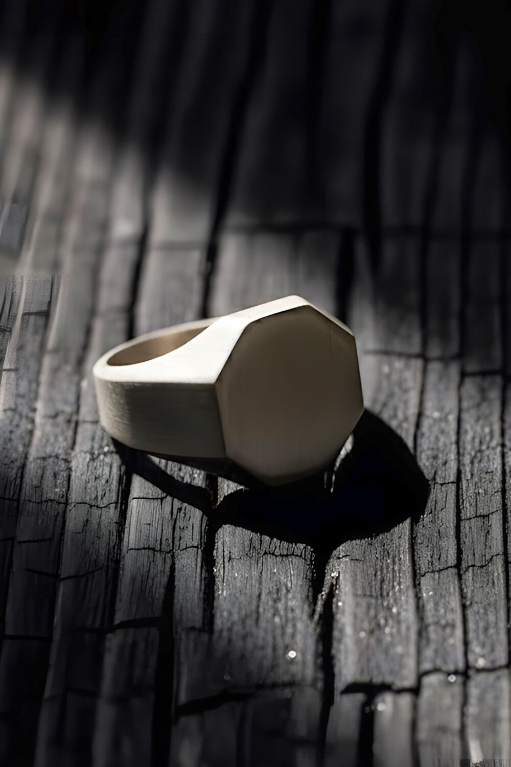 Sekizgen Model Mat Gümüş Erkek Şövalye Yüzüğü