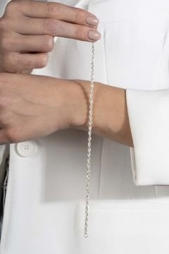 Halat Model Gümüş 3,00 mm Genişlik Bileklik