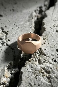 Sekizgen Model Mat Gümüş Erkek Şövalye Yüzüğü 27 - Rose Rengi