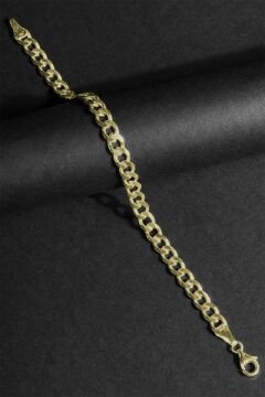 Gurmet Model Gümüş 6,60 mm Genişlik Bileklik 22 Cm - Altın Rengi