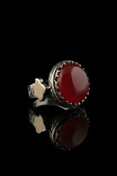 Enderun Model Akik Taşlı Gümüş  Erkek Yüzük